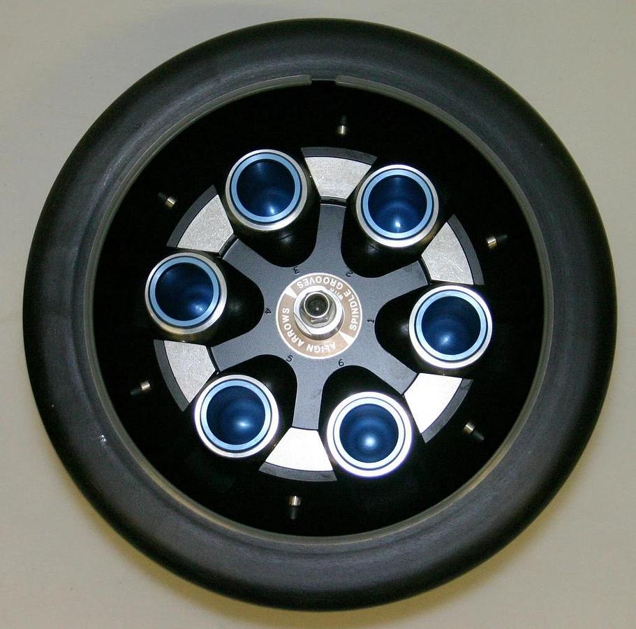 Used BECKMAN SWINGING-BUCKET ROTOR, MODEL JS-13.1, 6 x 50 ML, 13,000 RPM WITH BUCKETS