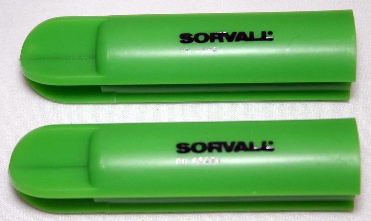 Used SORVALL ADAPTERS, MODEL 00381, (PAIR) 2 PLACE X 4 ML (GREEN) FOR 50ML ROTORS