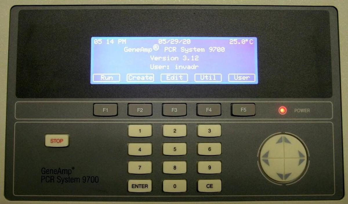 Used APPLIED BIOSYSTEMS ABI GENEAMP PCR SYSTEM 9700 WITH DUAL 96 WELL ALUM BLOCK