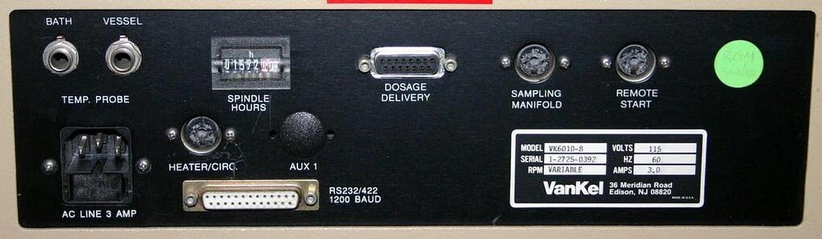 Used VANKEL DISSOLUTION TESTING STATIONS, MODEL VK6010-8 WITH VK650A CIRCULATOR