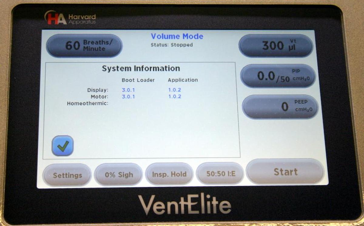 Used HARVARD APPARATUS VENTELITE SMALL ANIMAL VENTILATOR, MODEL 55-7040