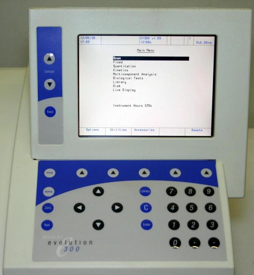Used THERMO ELECTRON NICOLET VISIBLE SPECTROPHOTOMETER, MODEL EVOLUTION 300 LC