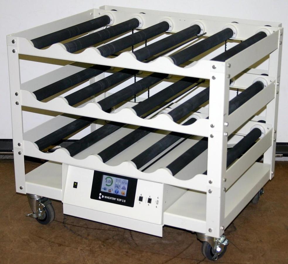 Used DWK WHEATON 3 TIER BOTTOM DRIVE R2P 2.0 ROLLER BOTTLE APPARATUS WRBMR5030-A