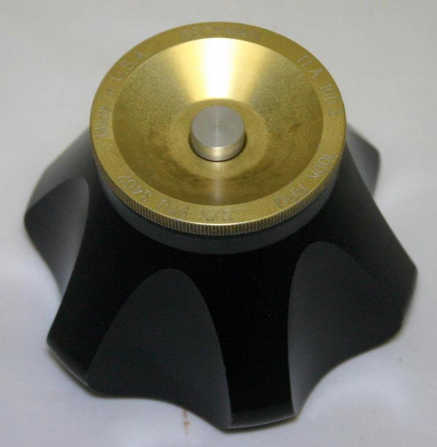 Used BECKMAN ULTRACENTRIFUGE FIXED ANGLE TITANIUM ROTOR, MODEL TLA-100.3, 6 x 3.5 ML