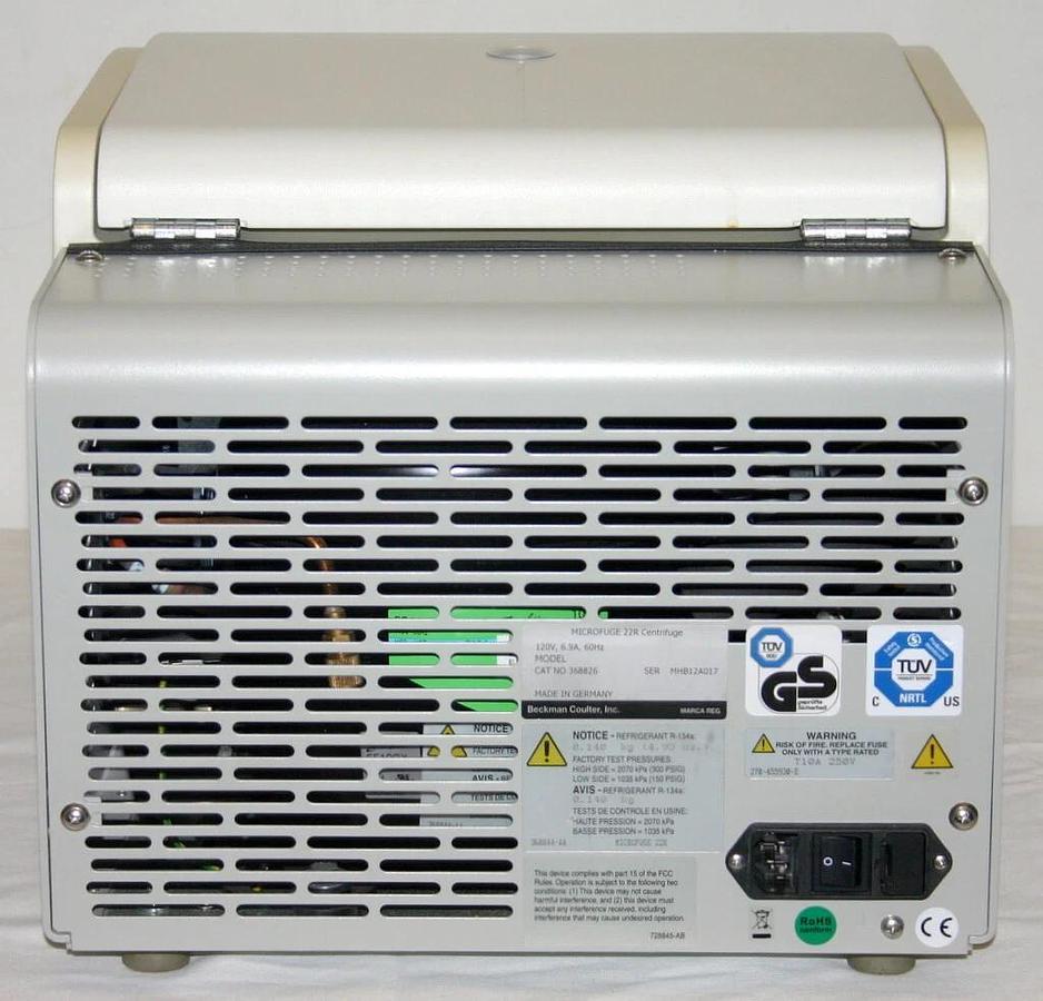 Used BECKMAN COULTER REFRIGERATED MICROCENTRIFUGE, MODEL MICROFUGE 22R