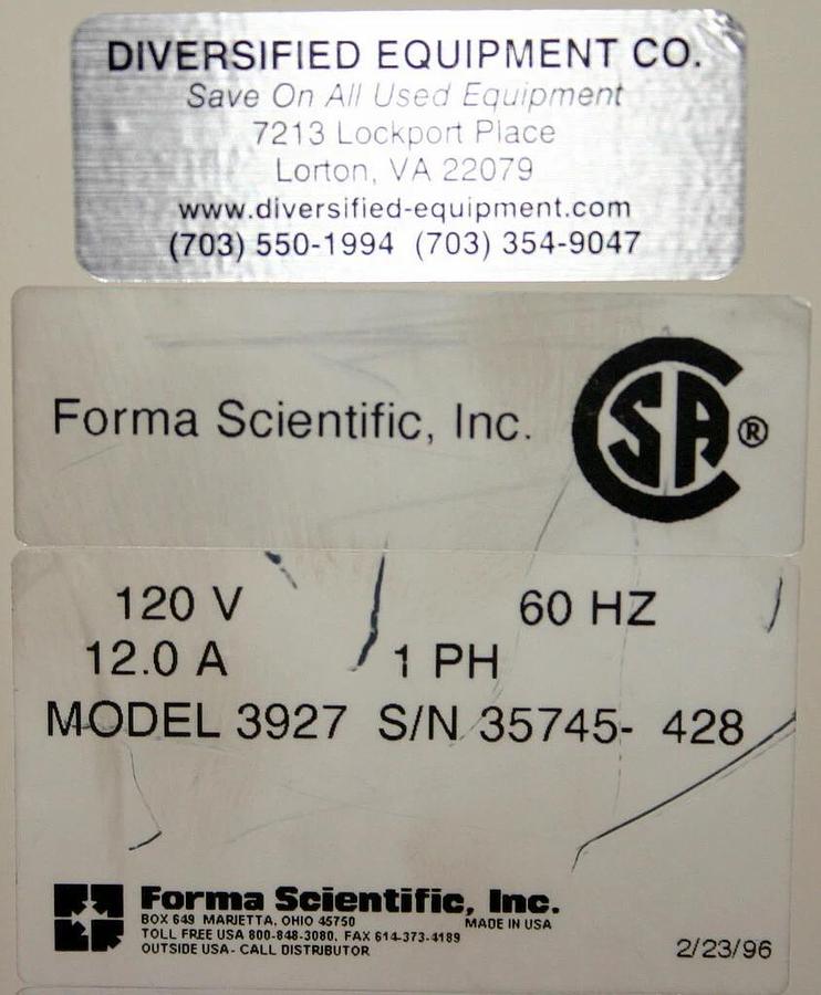 Used FORMA SCIENTIFIC REACH-IN REFRIGERATED INCUBATOR, MODEL 3927, 32 CU.FT. CAPACITY