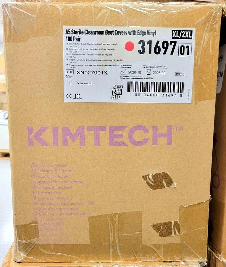 Used KIMBERLY-CLARK KIMTECH A5 STERILE CLEANROOM BOOT COVERS W/ EDGE VINYL 31697, PPE