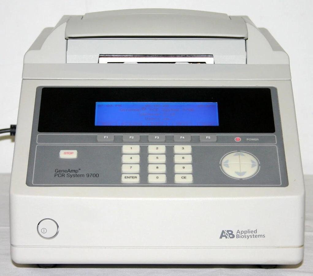 Used APPLIED BIOSYSTEMS ABI GENEAMP PCR 9700 GOLD BLOCK THERMAL CYCLER, Version 3.12