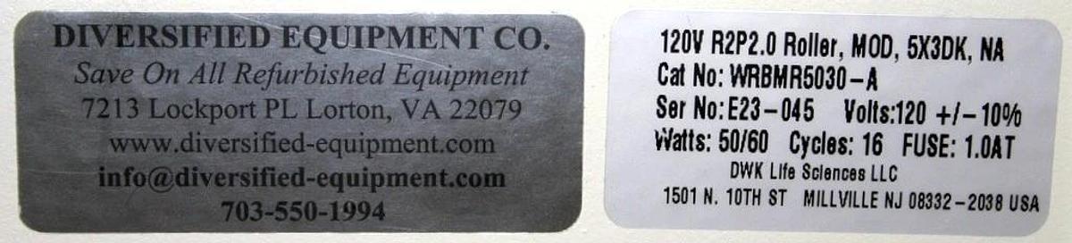 Used DWK WHEATON 3 TIER BOTTOM DRIVE R2P 2.0 ROLLER BOTTLE APPARATUS WRBMR5030-A