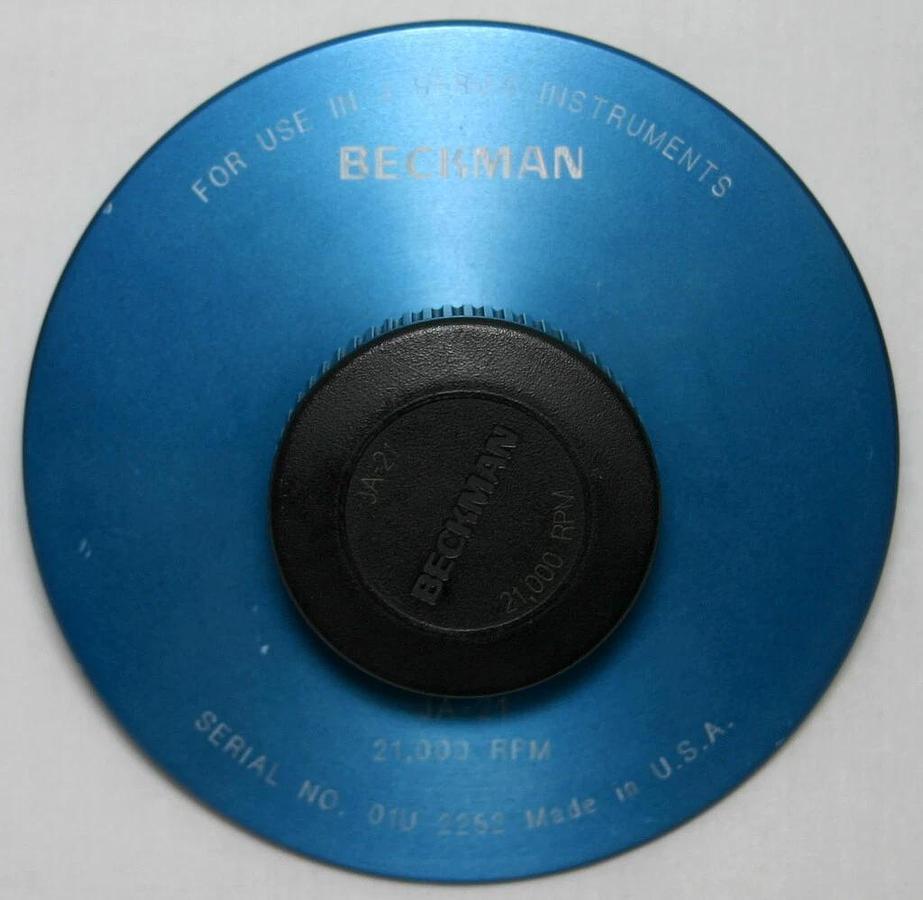 Used BECKMAN FIXED ANGLE ROTOR, MODEL JA-21, CATALOG 334845, 18 x 10 mL, 21,000 RPM