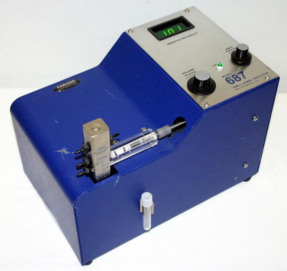 Used HARVARD APPARATUS SMALL ANIMAL MOUSE VENTILATOR, MODEL 687, CATALOG# 55-0001