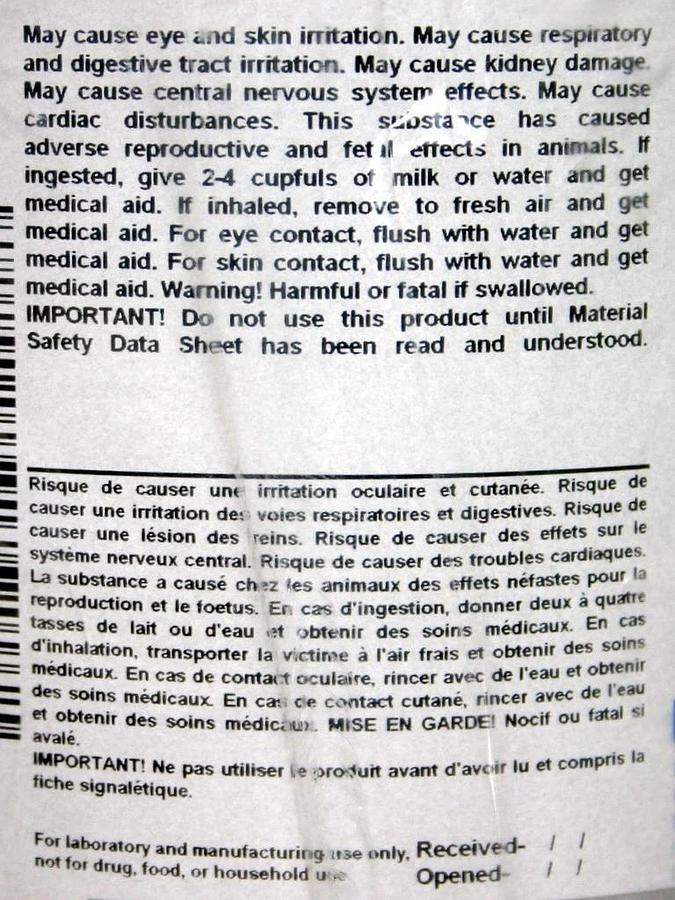 FISHER SCIENTIFIC ETHYLENE GLYCOL SOLVENT E177-4, 4 L LABORATORY HISTOLOGY GRADE