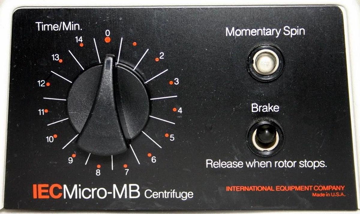 Used IEC CENTRIFUGE, MODEL MICRO MB WITH THERMO MICROTUBE ROTOR, MODEL 837