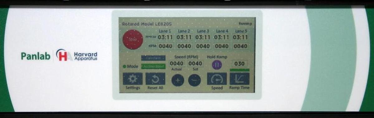 HARVARD APPARATUS PANLAB TOUCHSCREEN ROTAROD, MODEL LE8205, 5 LANES