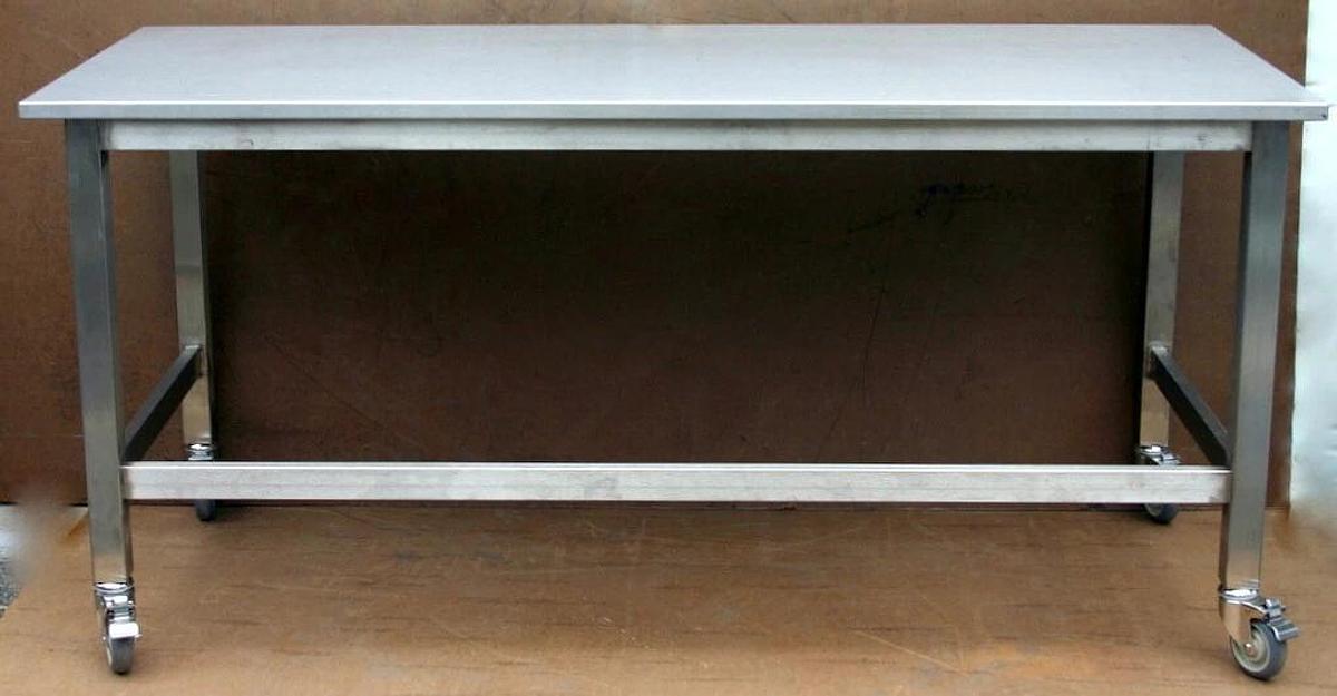 Used METRO, ULINE STAINLESS STEEL MOBILE LAB CLEANROOM TABLE C FRAME, 72L X 30W X 34H