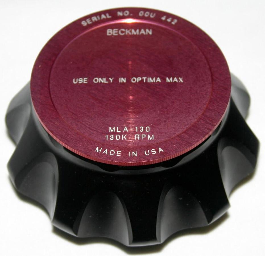 Used BECKMAN ULTRACENTRIFUGE FIXED ANGLE TITANIUM ROTOR, MODEL MLA-130, 10 x 2.0ML