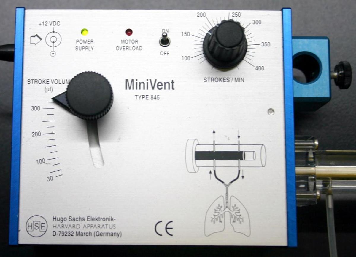 Used HARVARD HSE HUGO SACHS ELEKTRONIK MOUSE VENTILATOR MINIVENT, MODEL 845