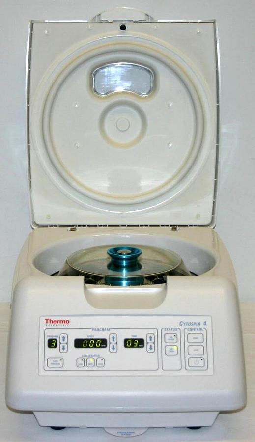 THERMO SCIENTIFIC SHANDON CYTOCENTRIFUGE, MODEL CYTOSPIN 4 WITH ROTOR & 6 CLIPS