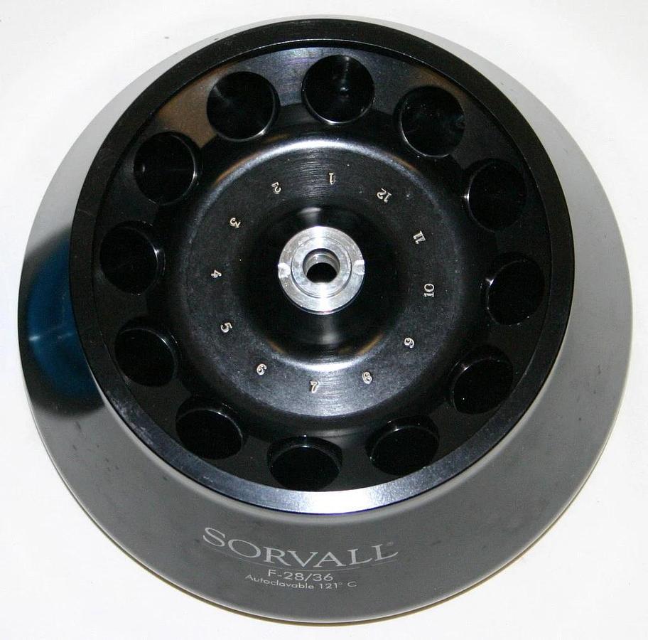 Used SORVALL SUPERSPEED FIXED ANGLE ROTOR, MODEL F-28/36, 12 X 36 ML