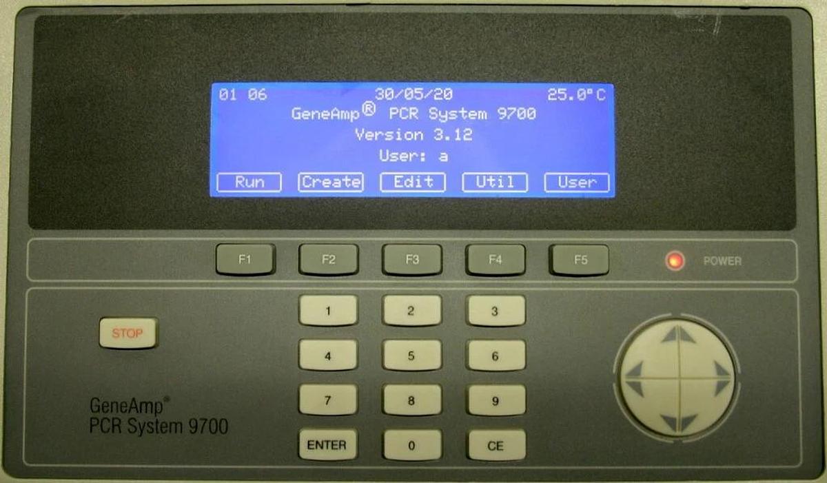 Used APPLIED BIOSYSTEMS ABI GENEAMP PCR SYSTEM 9700 96 WELL ALUM BLOCK THERMAL CYCLER