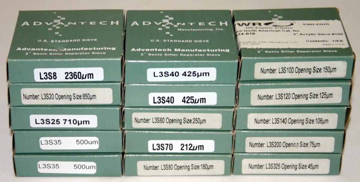 Used ADVANTECH 3" DIAMETER CLEAR ACRYLIC SONIC SIFTER SEPARATOR SIEVE , L3S SERIES