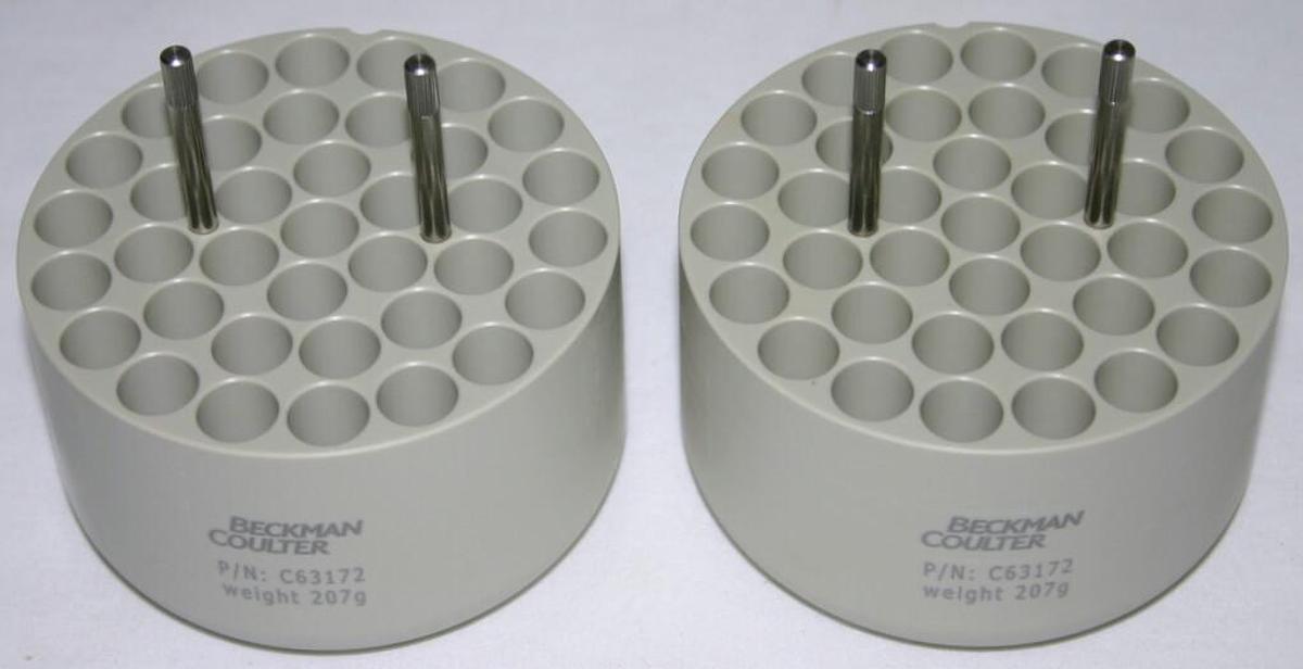 Used BECKMAN COULTER ADAPTER 37 X 5 ML BLOOD TUBE FOR VS 4.750 ROTOR, MODEL C63172