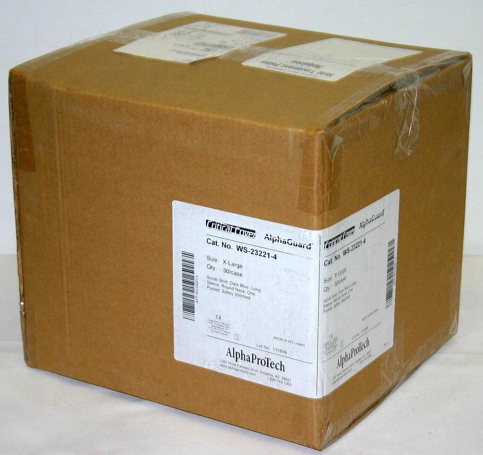 ALPHA PRO TECH CRITICAL COVER SCRUB SHIRTS, DARK BLUE, LONG SLEEVE, ASST. SIZES