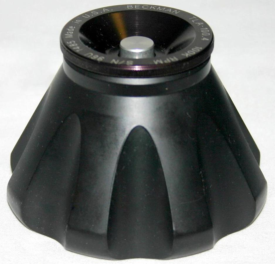 BECKMAN ULTRACENTRIFUGE FIXED ANGLE TITANIUM ROTOR, MODEL TLA-100.4, 8 x 5.1 ML