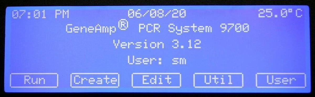 Used APPLIED BIOSYSTEMS ABI GENEAMP PCR 9700 GOLD BLOCK THERMAL CYCLER, Version 3.12