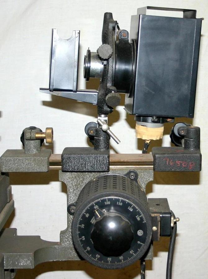 Used BAUSCH & LOMB, B & L ANTIQUE 1947 PHOTOMICROSCOPE WITH WOOD CABINET & ACCYS.