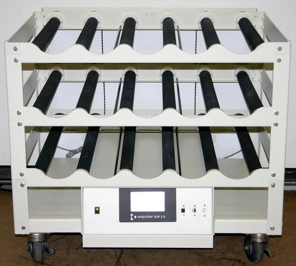 Used DWK WHEATON 3 TIER BOTTOM DRIVE R2P 2.0 ROLLER BOTTLE APPARATUS WRBMR5030-A