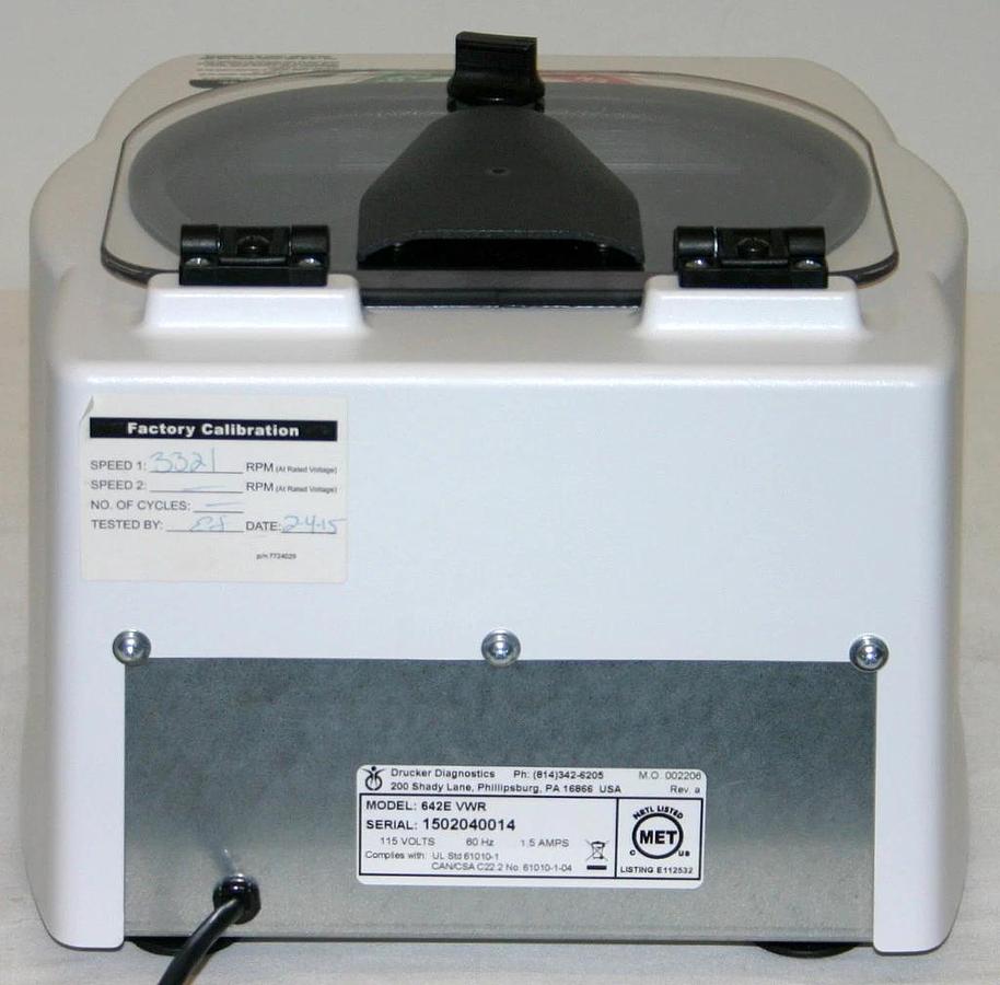2015 VWR DRUCKER CENTRIFUGE, MODEL 642E