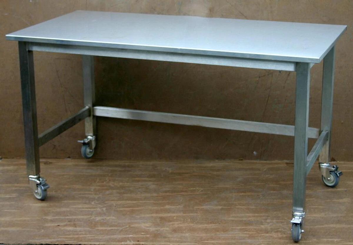 Used METRO, ULINE STAINLESS STEEL MOBILE LAB CLEANROOM TABLE C FRAME, 60L X 30W X 34H