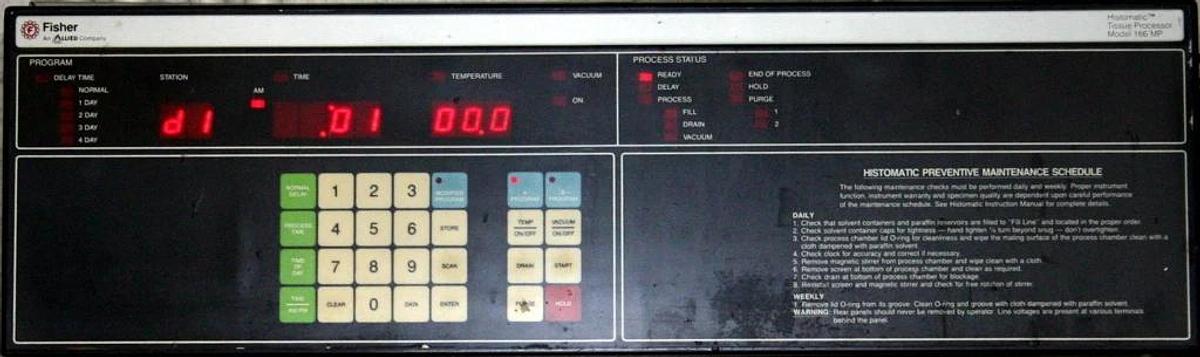 Used FISHER HISTOMATIC TISSUE PROCESSOR, MODEL 166 MP