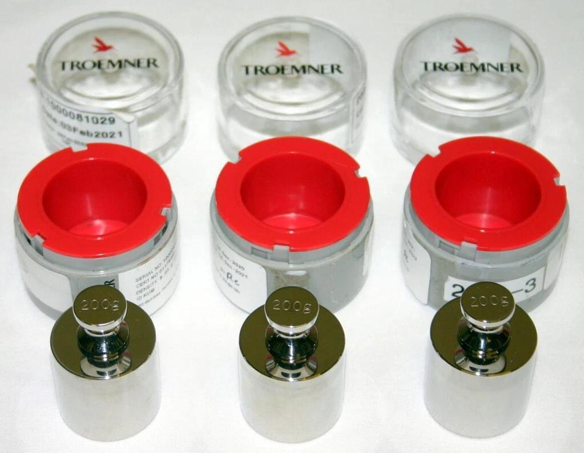 Used TROEMNER ANALYTICAL PRECISION CLASS 3 INDIVIDUAL ASTM CALIBRATION WEIGHTS, 200 G