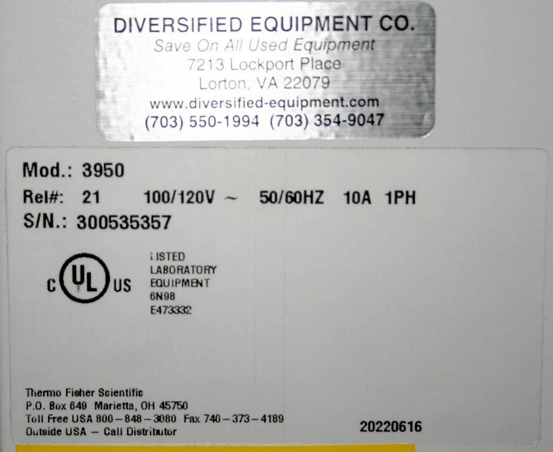 THERMO SCIENTIFIC FORMA REACH-IN CO2 INCUBATOR, MODEL 3950 29 CUBIC FT. CAPACITY