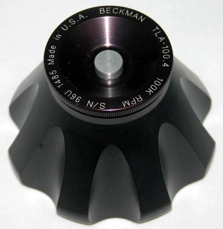 BECKMAN ULTRACENTRIFUGE FIXED ANGLE TITANIUM ROTOR, MODEL TLA-100.4, 8 x 5.1 ML