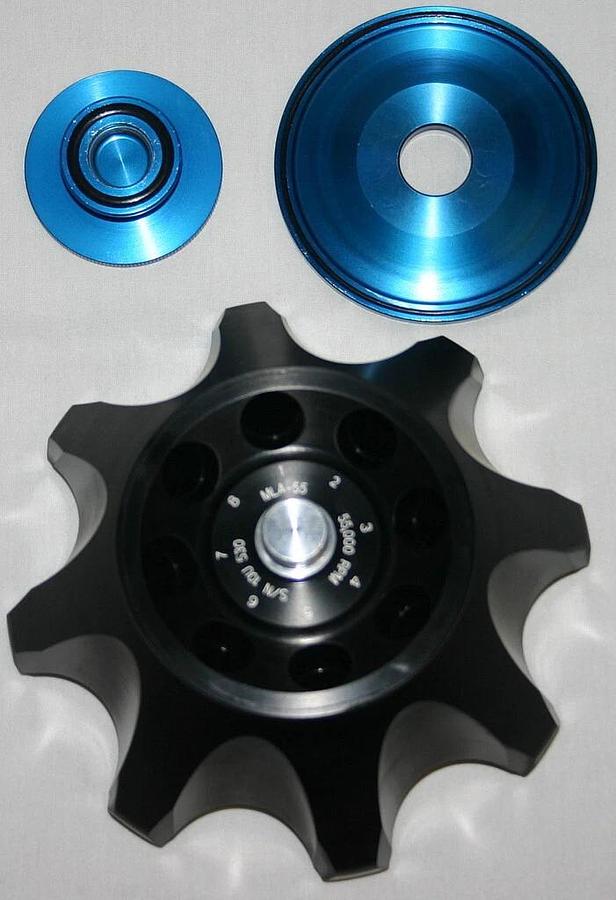 BECKMAN COULTER ULTRACENTRIFUGE FIXED ANGLE ROTOR, MODEL MLA-55, 8 x 13.5 ML