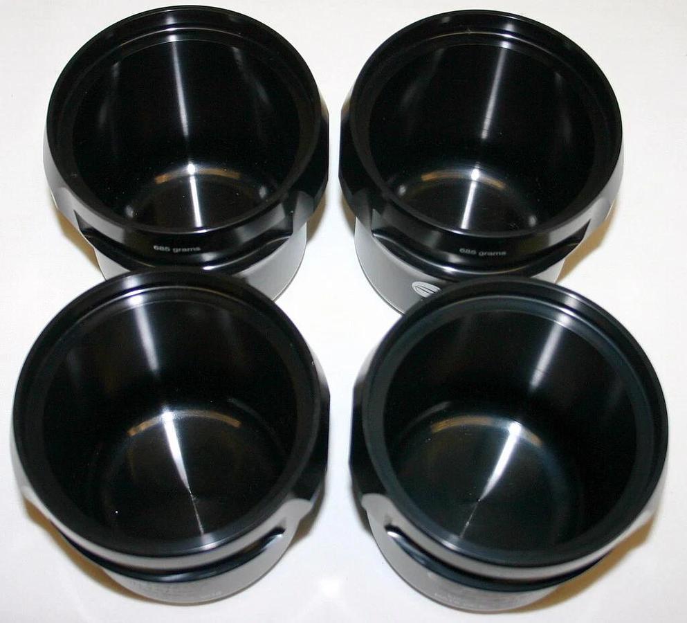 Used BECKMAN COULTER BUCKETS FOR GH-3.8 ROTOR, MODEL 360589, NIB, SET OF FOUR