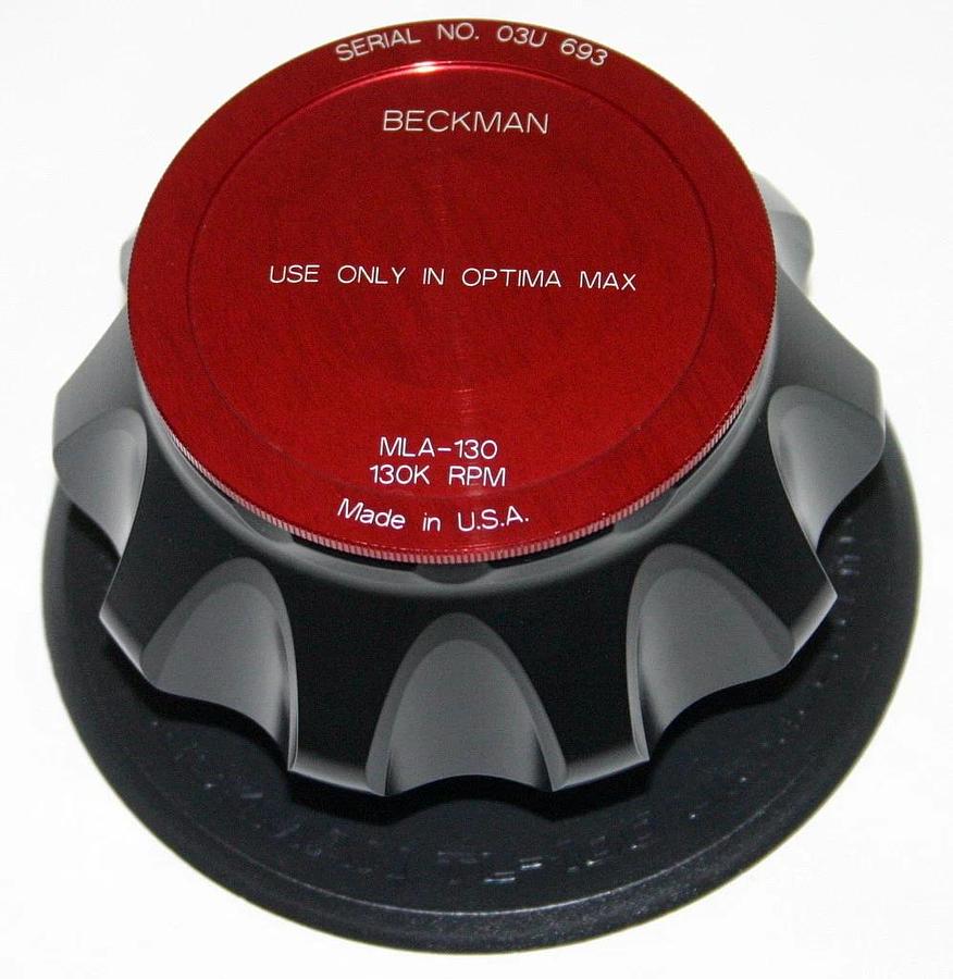 BECKMAN ULTRACENTRIFUGE FIXED ANGLE TITANIUM ROTOR, MODEL MLA-130, 10 x 2.0ML