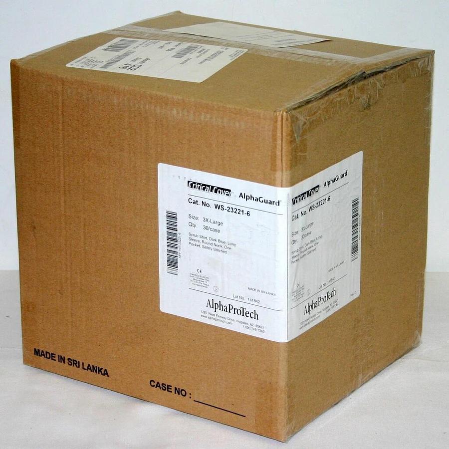 ALPHA PRO TECH CRITICAL COVER SCRUB SHIRTS, DARK BLUE, LONG SLEEVE, ASST. SIZES