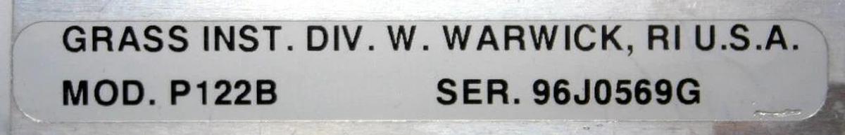 Used GRASS A.C./D.C. STRAIN GAGE AMPLIFIER, MODEL P122B