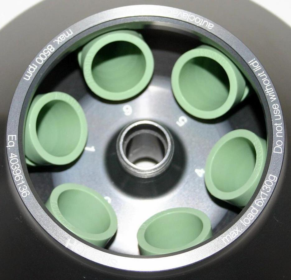 SORVALL HERAEUS FIXED ANGLE ROTOR, MODEL 75003057 WITH 50 ML CONICAL ADAPTER