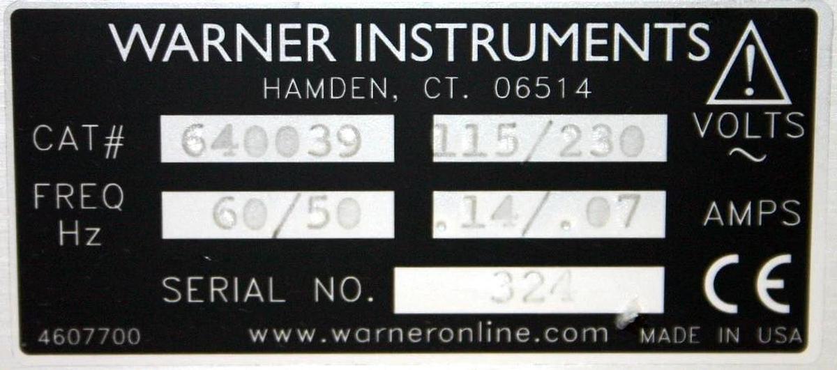 WARNER INSTRUMENTS INTRACELLULAR ELECTROMETER, MODEL IE-210, Cat. # 640039