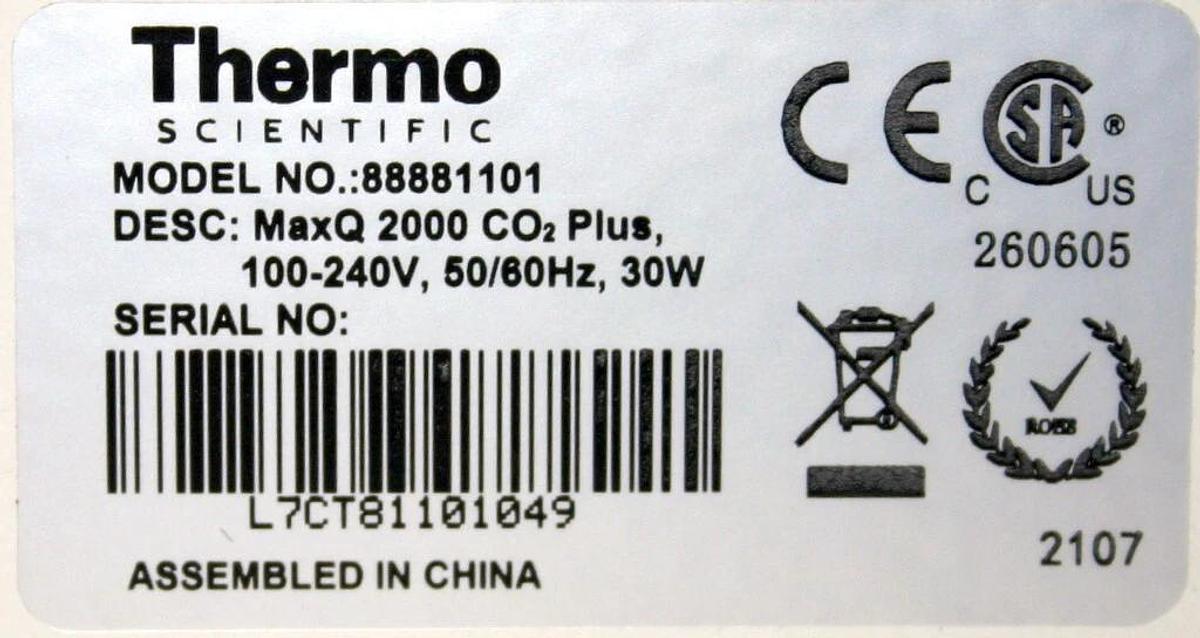 THERMO SCIENTIFIC MAXQ 2000 CO2 PLUS DIGITAL SHAKER, MODEL 88881101