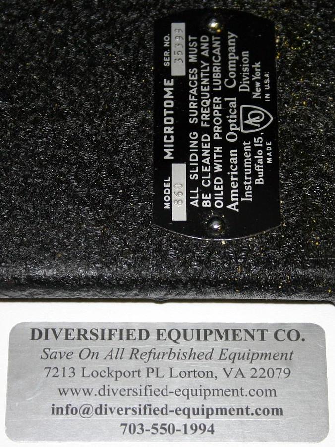Refurbished AMERICAN OPTICAL / AO SLIDING MICROTOME 860 WITH FREEZING STAGE