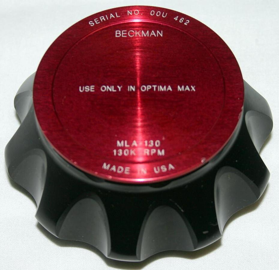 Used BECKMAN ULTRACENTRIFUGE FIXED ANGLE TITANIUM ROTOR, MODEL MLA-130, 10 x 2.0ML