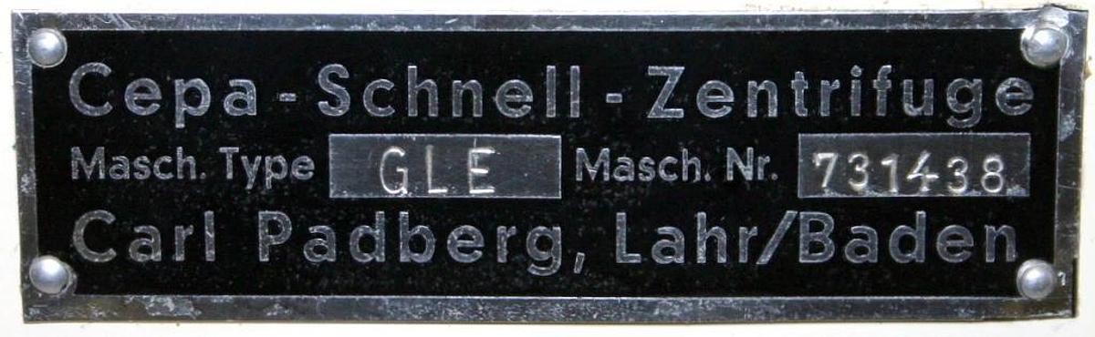 Used CEPA-SCHNELL - NEW BRUNSWICK SCIENTIFIC - CONTINUOUS FLOW CENTRIFUGE, MODEL GLE