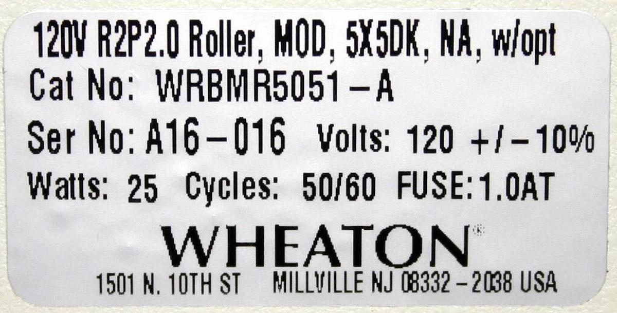WHEATON ROLL-IN CO2 INCUBATOR, MODEL I057606 WITH R2P 2.0 CELL ROLLER APPARATUS