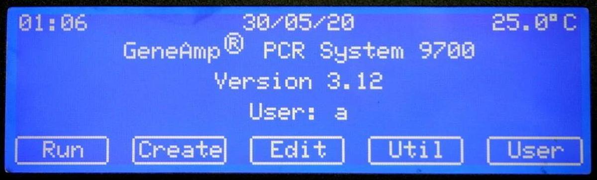 Used APPLIED BIOSYSTEMS ABI GENEAMP PCR SYSTEM 9700 96 WELL ALUM BLOCK THERMAL CYCLER